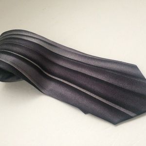 Pierre Cardin Mens Necktie Black Gray SilverStripe